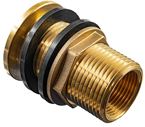 Raccord Fileté En Laiton - Traversée De Réservoir 3/4 x 1/2 - Joint Inclus, Raccordement Fiable Pour Eau Potable Et Chauffage - Haute Résistance À La Pression