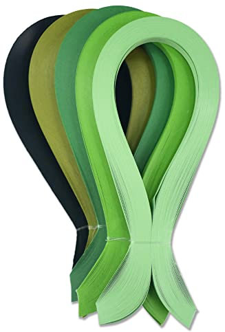 CrafTreat Grüne Quilling-Papierstreifen für Bastelarbeiten – 500 Quilling-Streifen 5 mm – Papier-Quilling zum Dekorieren von Karten, Geschenktüten, Bilderrahmen und Scrapbooking