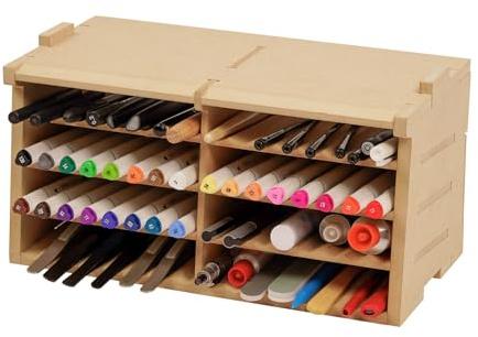 Bucasso Model Kit Tool Storage Rack, Making Organizer with MDF Material, Brush/Tweezers Storage, Craft Supplies Brush/Tool Holder for Tamiya and Gundam Tools, GK4