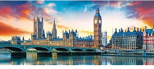 DCIDBEI Diamond Painting London 110x50 cm - Brücken und Landschaft Mit Häusern - Diamant Painting Bilder