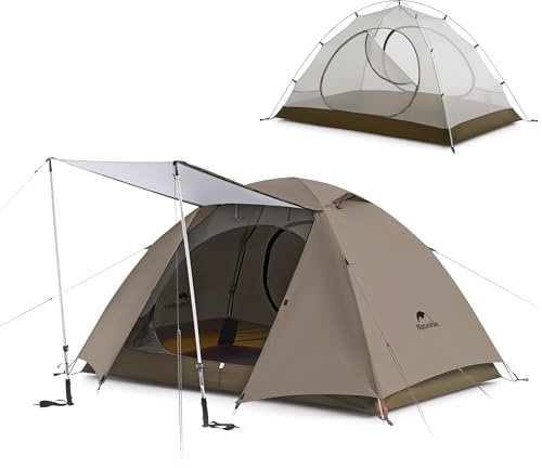 Naturehike Cloud River 2 Person 3 Person Backpacking Tent, Waterproof 2 Person 3 Person Tents for Camping, Double Layer Camping Tent