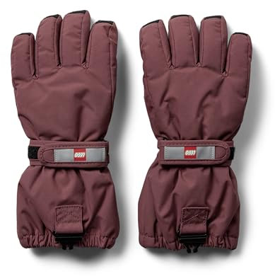 Kabooki Unisex Kinder LWATLIN 700-Fingerhandschuhe mit Membran Winter-Handschuhe, Light Bordeaux, 110/116