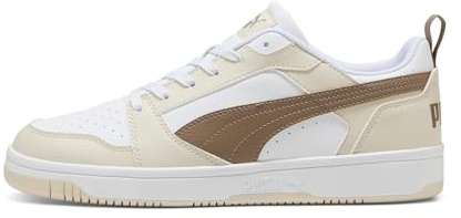 PUMA Rebound V6 Low Unisex Sneaker, Puma White Totally Taupe Alpine Snow, 48.5 EU