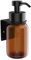 Glas Seifenspender 250ml, Seifenspender Wandbefestigung Braun, Seifenspender Ohne Bohren Wandmontage, Shampoo Spender für Dusche, Spülmittelspender Soap Dispenser für Handseife Shampoo Spülmittel