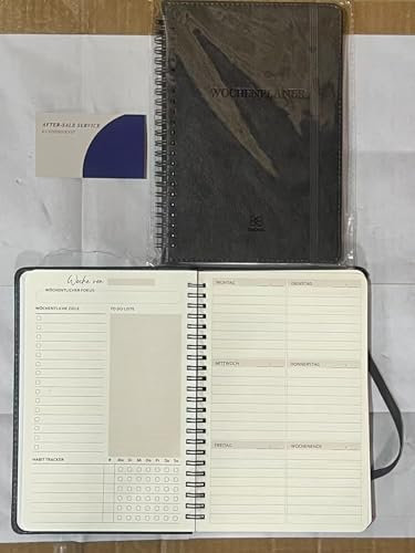 BIROYAL Undatierter Wochenplaner | Terminplaner A5 | wöchentlicher Terminkalender mit To-Do-Liste, großem Notizfeld | 64 Blatt Terminplaner auf Deutsch mit Hardcover | Planer