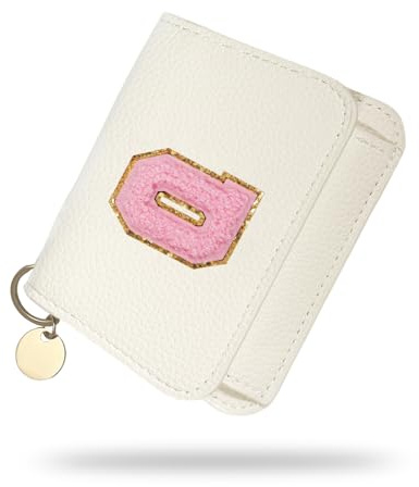 Girls Wallet, Initial Women's Wallets, White Small Wallet for Kids with 5 Card Slots Holder, Personalised Purses Gifts for Girls and Women, Birthday Gift, Christmas Gifts, Travelling Wallets Gift (Q)