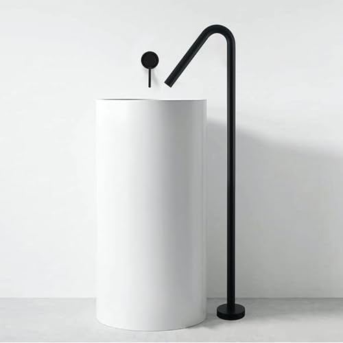 Grifo de Pie para Bañera Exenta Tirador Empotrado Monomando Acero Inoxidable 6580,negro