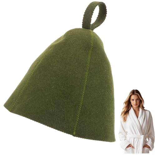 Sauna Hat for Women, Sauna Hat, Natural Wool Cap for Men and Women, Eco-Friendly Insulating Headgear for Spa, Steam Room, Bathhouse, Comfortable, Breathable, Cap
