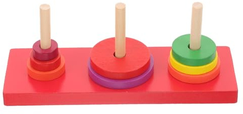 Abaodam Tour de Puzzle en Bois Coloré, Jeu Éducatif D'empilage Montessori pour Garçon et Filles, Blocs Multi-Tailles et Multi-Couleurs, Développement Cognitif et Coordination Œil-Main,