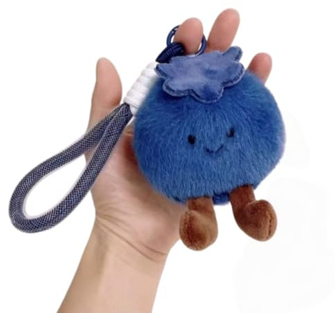 XIYUAN Cute Blueberry Plush Keychain 10CM - Soft Mini Stuffed Doll for Kids, Toy Gift for Girls Boys, Adorable Backpack Pendant for Home Decor & Room Decoration