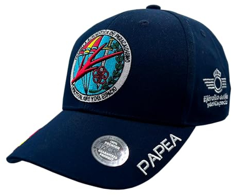 Tacro Gorra Azul Marino PAPEA, Patrulla Acrobática de Paracaidismo, Bordado Ejército del Aire