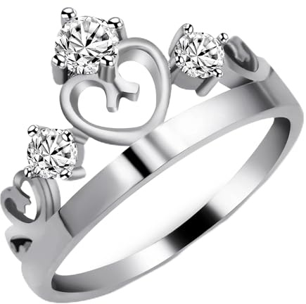 Uloveido Anniversary Wedding 2 Couple Rings Set for Boyfriend and Girlfriend, Princess Crown Cross Ring Set for Women and Men J412
