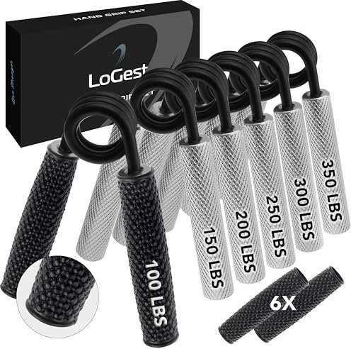 Logest FingerhantelSet Metall 45 kg 159 kg 6 Stück rutschfest robuste HandgriffStärker in Geschenkbox großartiger Handgelenke und Unterarm Handtrainer Heimtrainer Handgeifer Handkrafttrainer
