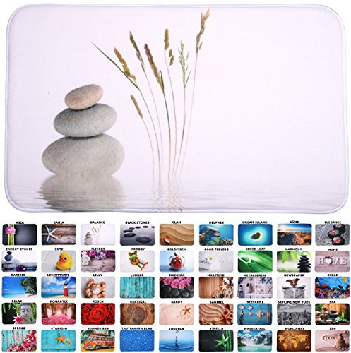 Sanilo Badteppich, viele schöne Badematten zur Auswahl, Badvorleger sehr weich und rutschfest, waschbar und schnelltrocknend (70 x 110 cm, Balance)