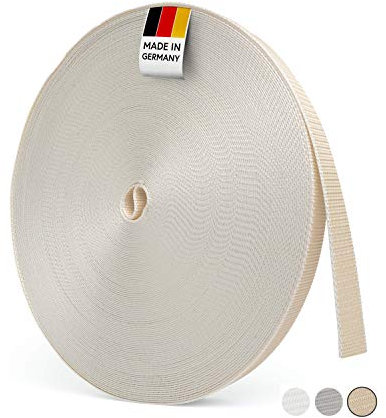 BAUHELD® 50 m roller shutter belt 14 mm 23 mm [Made in Germany] - suitable for roller shutters on doors and windows [high tear resistance and UV stability] - roller shutter belt roll in grey, white