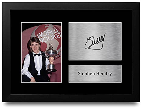 HWC Trading FR A4 Stephen Hendry Snooker Regali Stampati Autografo Firmato Immagine Per Snooker Memorabilia Tifosi - A4 Framed