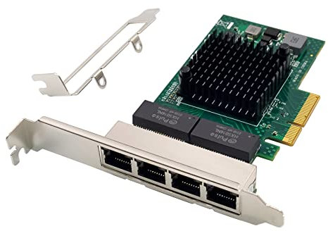 PCIe-Gigabit-Ethernet-Serveradapter mit Quad-Port und NetXtreme® BCM5719 Chipsatz, PCI Express, 1000 m, Netzwerk-LAN-Karte für Windows Server, Linux, Ubuntu, VMware (BCM5719-4P)