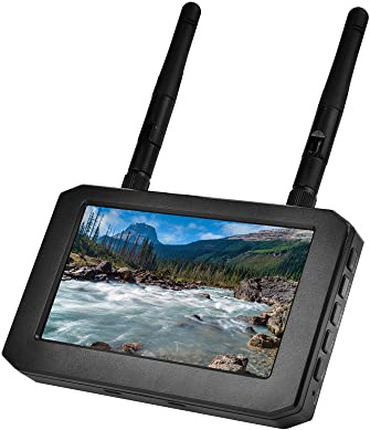 FPV-skärm – 5,8 GHz 4,3 tums skärm med DVR 40CH-mottagare, IPS-skärm, inbyggt batteri för RC Hobby FPV drönare, bil, glasögon
