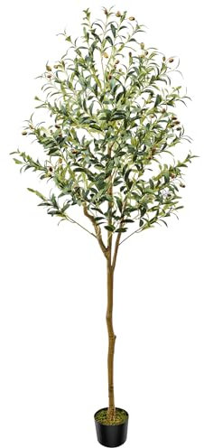 Guheake Olivenbaum Künstlich, 180cm Kunstpflanze Groß im Topf für Wohnzimmer, Schlafzimmer, Büro Dekoration