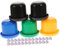 VICASKY Würfelshaker-Set,5 Plastik Würfelbecherset Mit Deckel,Würfelstapelbecher mit 25 Würfeln D6 Spielset Würfelspiel Partyspielzeug
