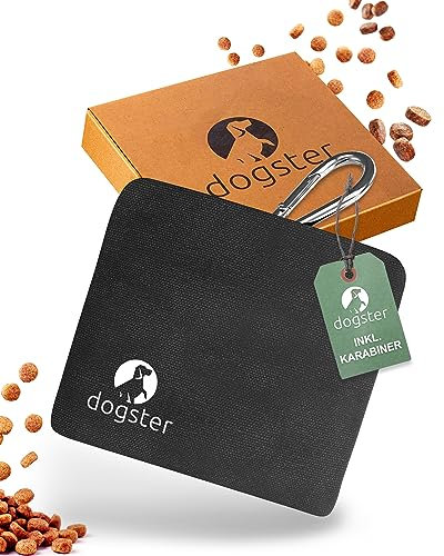 DOGSTER® Leckerlibeutel für Hunde - Leckerlis immer dabei - Snackbeutel - schneller Zugriff auf Belohnung - inklusive Karabiner - Leckerlitasche
