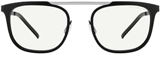 Gunnar Gaming- und Computerbrille - Pismo, Strata Collection- Rahmenfarbe: Onyx-Silver, Glastönung: Clear (Blockiert 35% Blaues Licht & 100% UV-Licht)-Blaulichtblockierende Brille -Patentierte Gläser