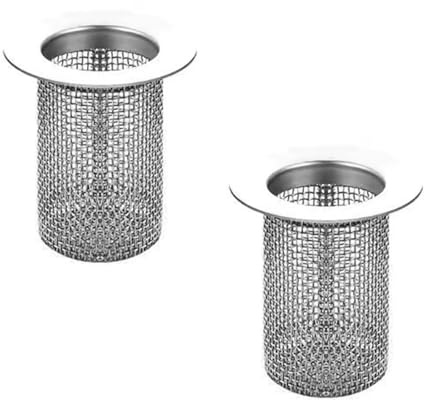TopHomer 2 filtros de desagüe para bañera y ducha, en acero inoxidable, filtro para desagüe de la ducha, para desechos de cocina, baño, lavabo (40 mm)