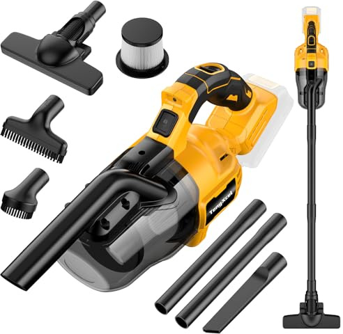 TengXcel Cordless Vacuum Cleaner for Dewalt 20V MAX Battery, Handheld Vacuum Cleaner for Home Car Hardwood Floor Carpet, Portable Shop Vacuum with Washable HEPA Filter(Battery Not Included)