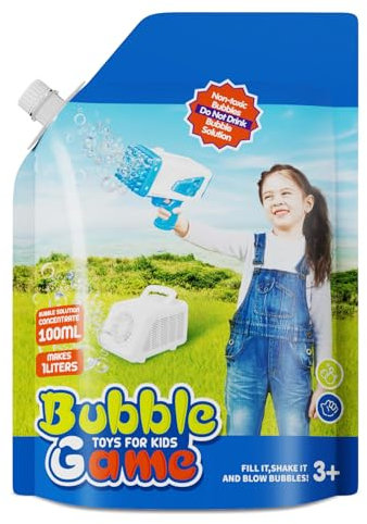 PANACARE 0,1 Liter KONZENTRIERT Seifenblasenflüssigkeit Nachfüllflasche (bis zu 1 Liter) Mischung der Seifenblasen für elektronische Seifenblasenmaschine, Seifenblasenpistole (100ml-1L) (BS110-V52)