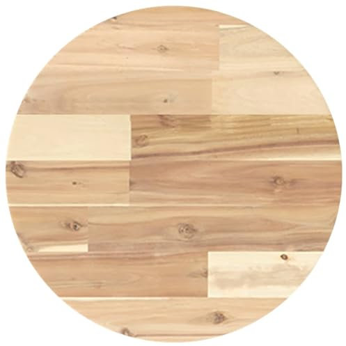 Generisch Kangmusi Tischplatte Rund Ø40x2 cm Massivholz Akazie, 4008682
