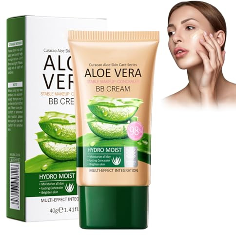 Fuktgivande concealer BB-kräm, hållbar concealer BB-kräm med aloe vera makeup foundation concealer hydrating BB Cream för naturliga hudtoner, vattentät och långvarig (naturlig)