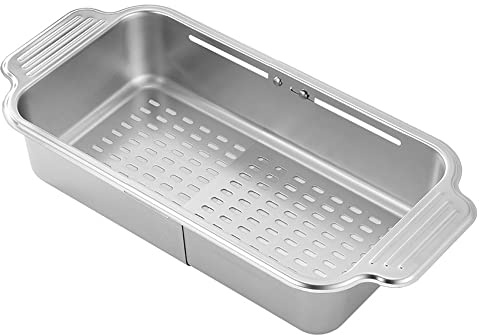 Rostfritt stål expanderbart durkslag över diskbänken sil för grönsaker frukt och pasta justerbart kök dräneringsställ köksverktyg platsbesparande design