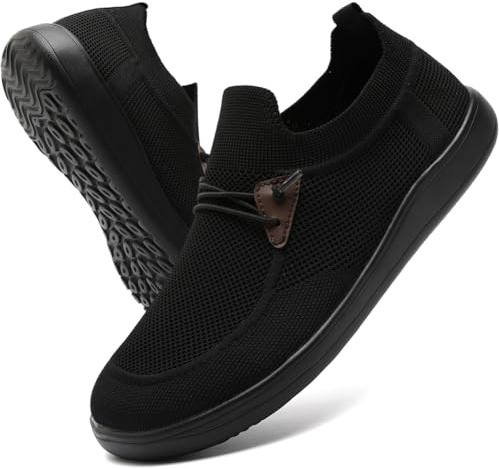 GLYGML Mens Casual Loafers Shoes, Black, 12