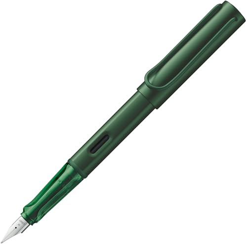 Lamy AL-star pine Füller – Füllhalter mit ergonomischem Griff & schwarzer Stahlfeder in Strichbreite EF – leichtes Aluminiumgehäuse – inkl. Tintenpatrone T 10 blau – Rechtshänder