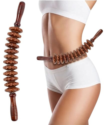 Bâton de massage en bois pour fascia, rouleau de massage pour fascias, avec poignée, bâton de massage pour le corps, le ventre, les cuisses, outil de massage thérapeutique