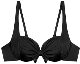 YAMAMAY - Bikini Parte Alta, Modello Balconcino con Ferretto, Donna, Essentials, Nero, monocromo