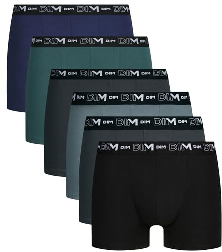 DIM Lot de 6 Boxers Homme | Coton Stretch Respirant | Maintien Optimal | sans Étiquette