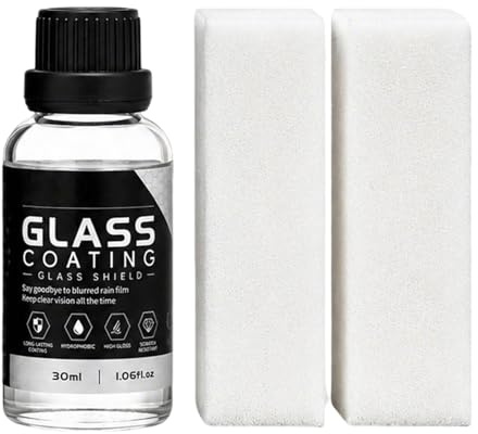 Rivestimento Parabrezza, 30 ml Agente Impermeabilizzante e Antipioggia per Finestrini Auto, Rivestimento Vetroso Protettivo, Per Restauro Fari, Finiture, Automobili, Moto, Camper, Pulizia E Interni Ba