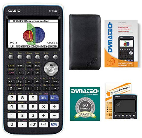 Casio Taschenrechner FX-CG 50 Grafikrechner + Schutztasche + Buch + Displayfolie Garantie auf 60 Monate - wissenschaftlicher Schulrechner Nicht programmierbar Farbdisplay Schule Batterie