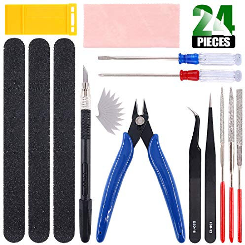 Keadic 24 Stück Gundam Model Tools Kit, Grundwerkzeuge, Hobby-Bauwerkzeuge, Kit für Gebäude, Autos, Flugzeuge, Modellbau, Reparatur und Befestigung