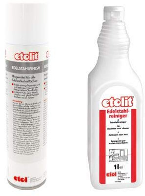 Etolit Edelstahlreiniger 1000 ml und Edelstahlfinish 400 ml Sparset Bundle
