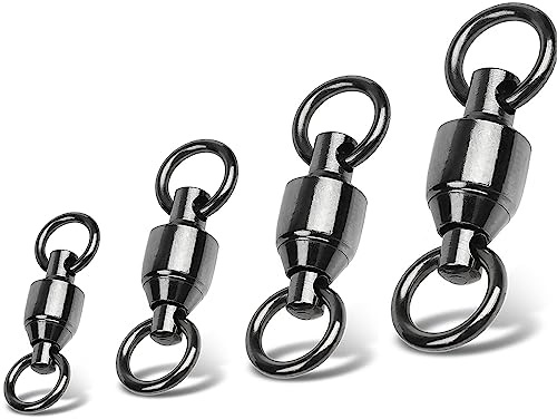 GERUITE Fishing Barrel Swivels Saltwater Small Ball Bearing Swivel Heavy Duty Stainless Steel Swivels Freshwater Fish Tackle Size0 (20pack)