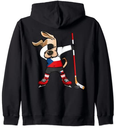 Dabbing Dog República Checa Hockey sobre hielo Fans Jersey Dab Player Sudadera con Capucha