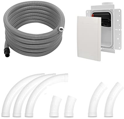 Générique Kit de Montage Retraflex Nouvelle avec Flexible Retraflex, Boite de Montage, Façade et Coudes - Système Retraflex pour Aspirateur Centralisé (15 ML)