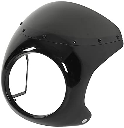 Carenado de faro para motocicleta 7 pulgadas, ajuste universal faros redondos, superficie lisa, material ABS resistente al desgaste y envejecimiento, negro brillante
