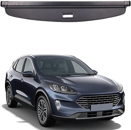 WHOROB Einziehbarer Auto Kofferraumabdeckung für Ford Escape Kuga 2020 2021 2022 2023 Laderaumabdeckung Rollo Schutz Cover Kofferraum Hutablage Privatsphäre ZubehöR.