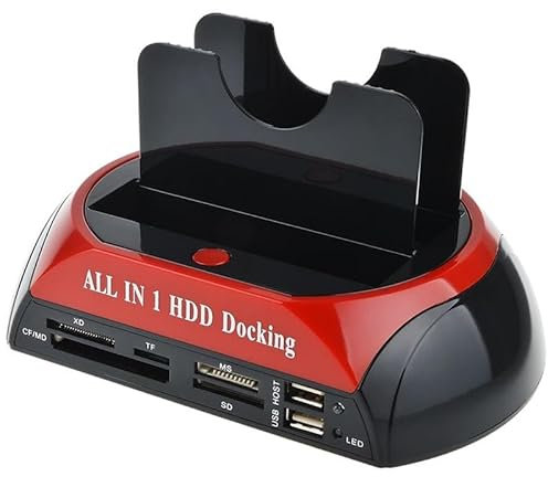 USB2.0 Hard Drive Docking Station with Offline Clone Function for 2.5 &3.5 inch HDD SSD SATA IDE External Dual Bay Dock Hard Drive