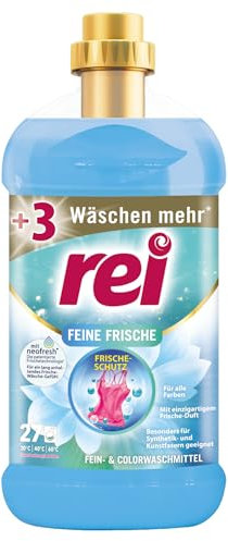 Rei Fein- und Colorwaschmittel flüssig für 27 Wäschen für Kunstfaser und Multifunktionskleidung - Feine Frische, 1,08 l