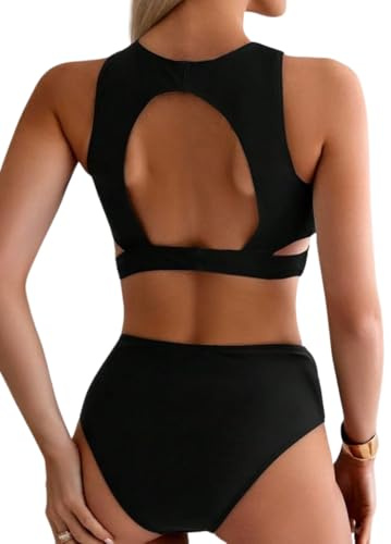 Rand Abbigliamento Pole Dance Donna con Trasparenza, Set Sportivo con Top Crociato e Pantaloncini Vita Alta, Abbigliamento Pole Dance Sexy, Pole Exotic, Pole Sport, Nero , S