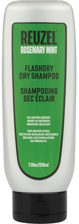 Reuzel Flashdry Champú Seco para Hombres, refresco instantáneo sin agua, absorbe el exceso de aceite y aporta volumen, sin residuos ni rastro blanco, apto para todo tipo de cabello, 210ml / 7oz
